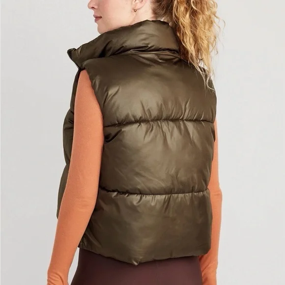 Old Navy Quilted Puffer Vest in French Roast - Picture 6 of 8
